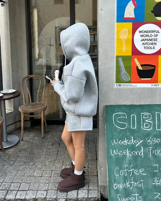 Oversized double-zip hoodie