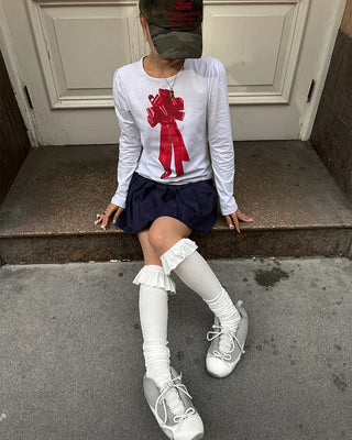 Frilled Outseam Loose Socks