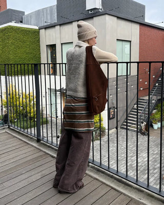 Brown cotton straight pants