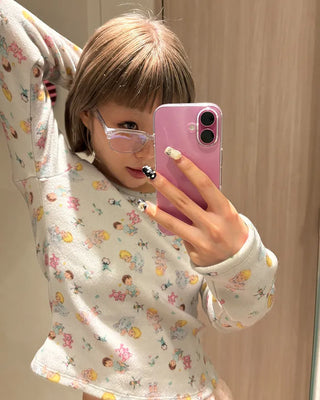 Baby Jewel Neck Cropped Fleece-Lined Cut and Sew Top