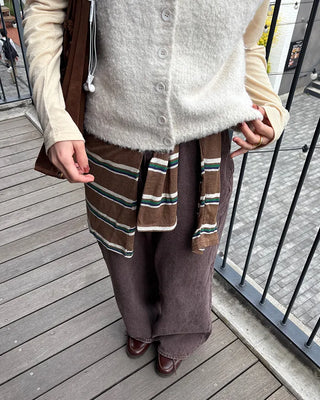Brown cotton straight pants
