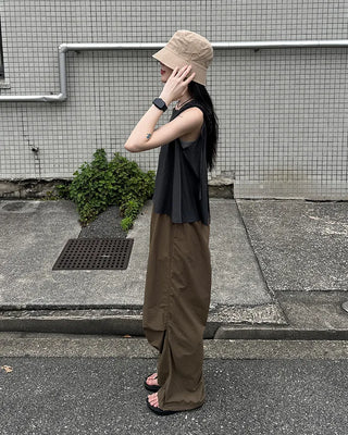 (Unisex) Nylon Parachute Wide Pants