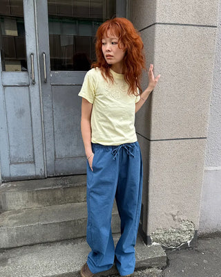 Cotton pants with elastic waistband