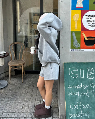 Oversized double-zip hoodie