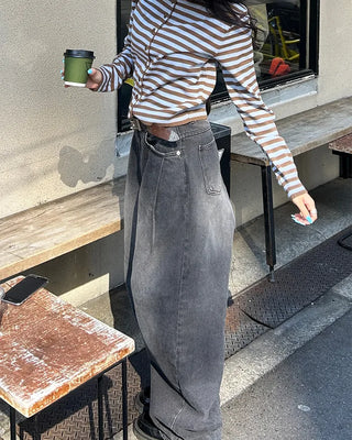 Two-tone striped cardigan