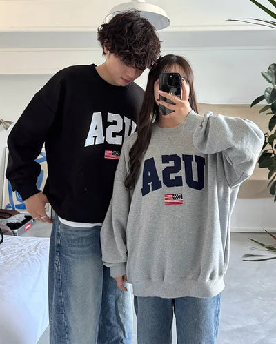 (Unisex) USA Embroidered Sweatshirt