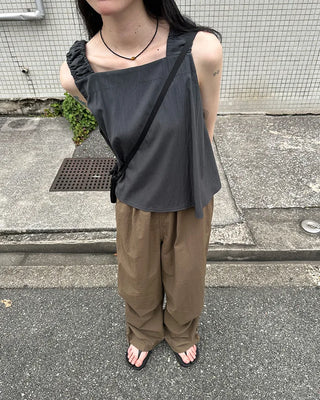 (Unisex) Nylon Parachute Wide Pants