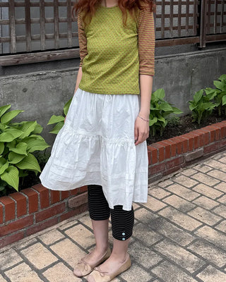 Elastic waistband button detail leggings pants