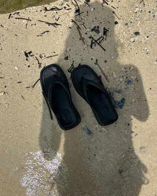 Bold high-soled thong sandals