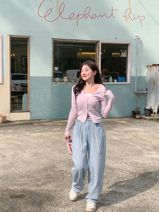Slim Rib Layered Cardigan (7 colors)
