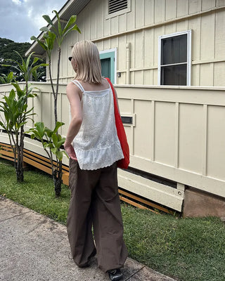 Waist drawstring cargo parachute pants