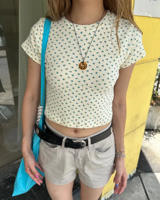 Mini Flower Cropped Mini T-Shirt