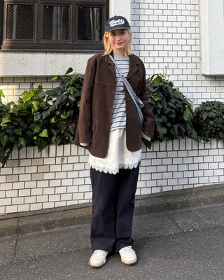 Double-border long-sleeve T-shirt