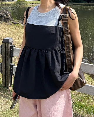 Back shoelace peplum camisole
