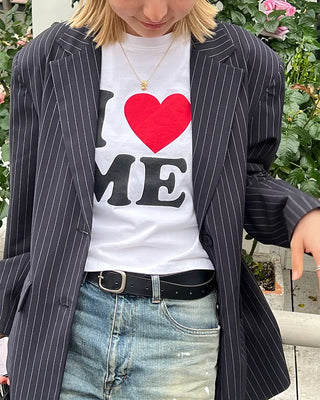 Striped Shoulder Pad Oversized Jacket