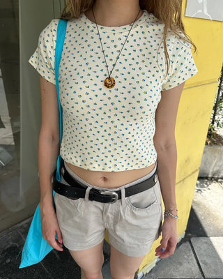 Mini Flower Cropped Mini T-Shirt