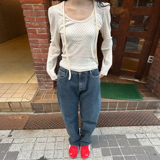 Dot Puff Long-Sleeve T-Shirt