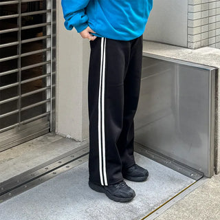 Fleece-lined wide-leg training pants