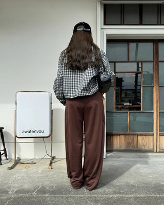 Elastic wide sweatpants