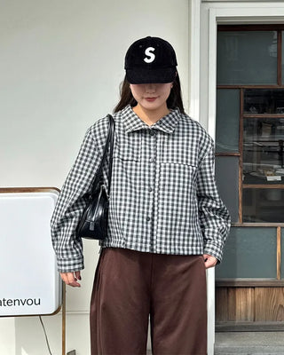 Checked string jacket