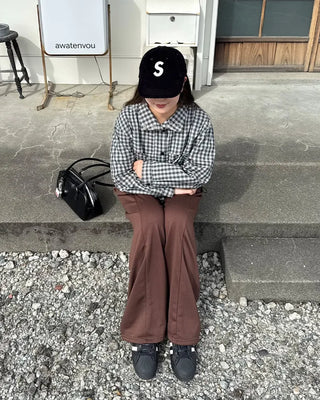 Elastic wide sweatpants