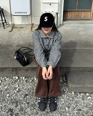 Elastic wide sweatpants