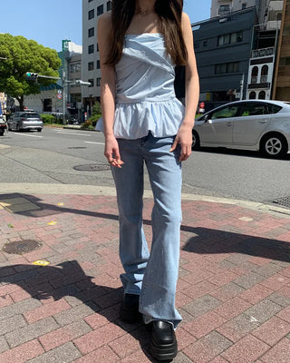 Slim-fit bootcut denim pants