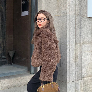 Boucle High-Neck Jacket