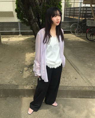 Lace slash hem lingerie camisole