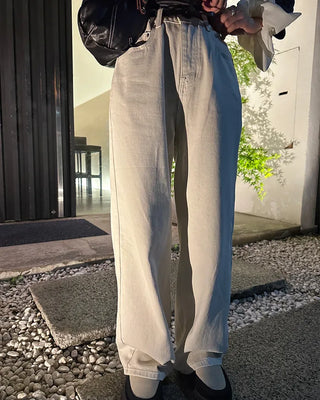 Daily straight denim pants