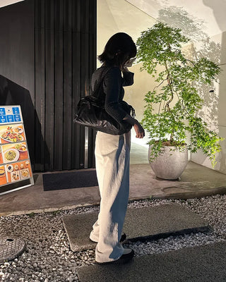 Daily straight denim pants