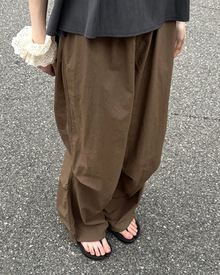 (Unisex) Nylon Parachute Wide Pants