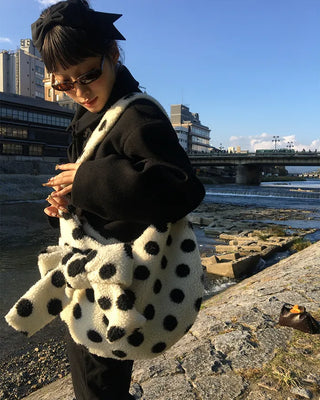 Dot Big Ribbon Boa Bag