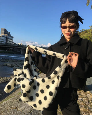 Dot Big Ribbon Boa Bag
