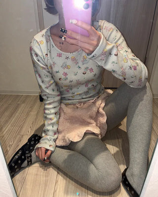 Baby Jewel Neck Cropped Fleece-Lined Cut and Sew Top