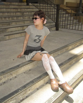 3 French Sleeve Cropped T-Shirt