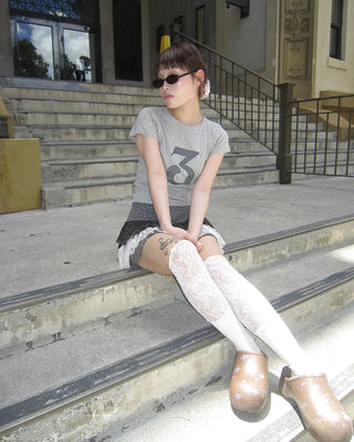 3 French Sleeve Cropped T-Shirt
