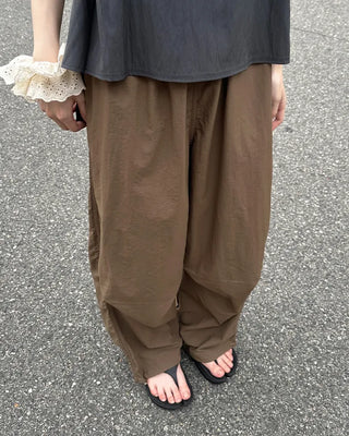 (Unisex) Nylon Parachute Wide Pants