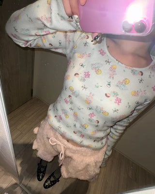 Baby Jewel Neck Cropped Fleece-Lined Cut and Sew Top