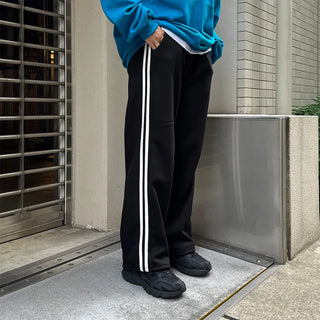Fleece-lined wide-leg training pants