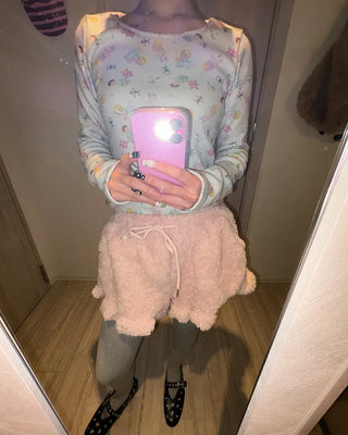 Baby Jewel Neck Cropped Fleece-Lined Cut and Sew Top