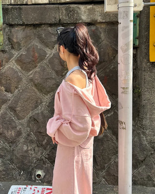 Semi-Clothed Sweat Double Zip Hoodie