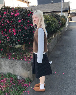 Suede V-neck vest