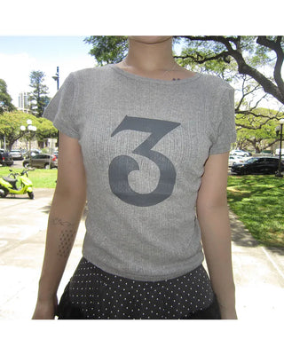 3 French Sleeve Cropped T-Shirt