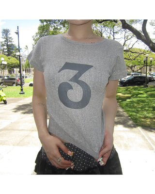 3 French Sleeve Cropped T-Shirt
