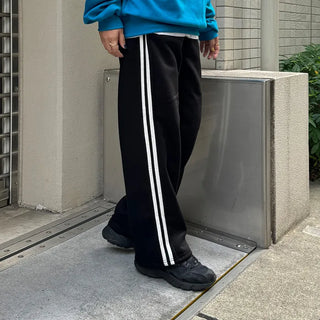 Fleece-lined wide-leg training pants