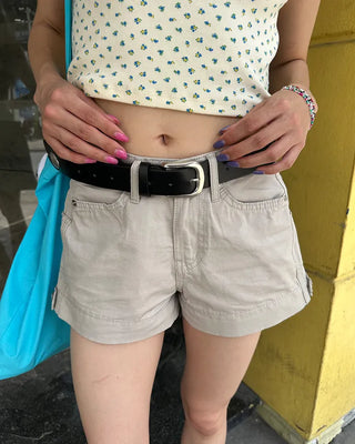 Adjustable tab side pocket shorts