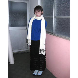 Rib Twist Tassel Point Scarf