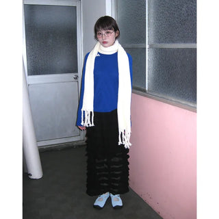 Rib Twist Tassel Point Scarf