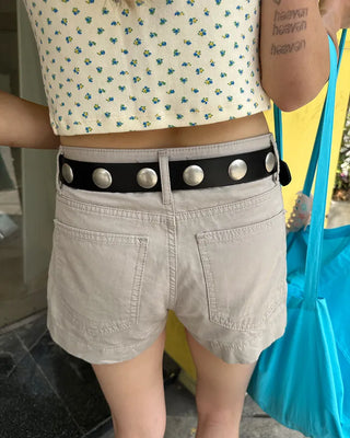 Adjustable tab side pocket shorts